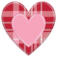 Plaid Heart Metal Sign, MD0666