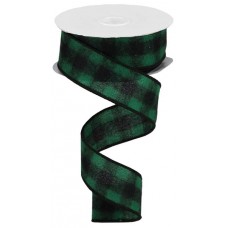 Green Fuzzy Flannel Check, 1.5", RG0102706