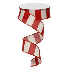 Red & White Wide Stripe, 1.5", RG01351F4