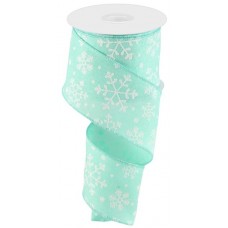 Snowflakes on Mint Green, 2.5", RG01549AN