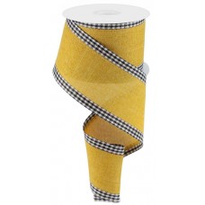 Mustard with Gingham Edge, 2.5", RGA1099N2