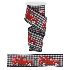 Valentine Trucks on Gingham, 2.5", RGA1679X6