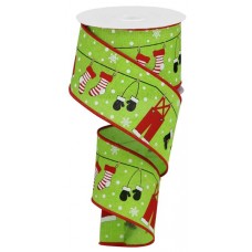 Santa Clothes on Line Lime Green, 2.5", RGA199733 