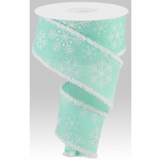 Snowflakes on Mint Green/Drift, 2.5", RGA8232AN