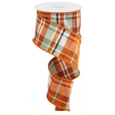 Rust/Sage Plaid Dupioni, 2.5", RGC1332AK