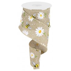 Bumble Bee/Daisy on Natural, 2.5", RGC184801