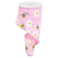 Bumble Bee/Daisy on Pink, 2.5", RGC184815