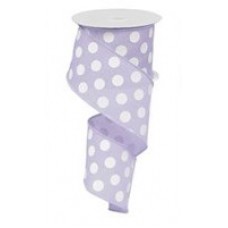 Pastel Lavender Polka Dot Ribbon, 2.5", RW8002