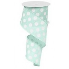 Pastel Blue Polka Dot Ribbon, 2.5", RW8002