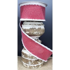 Red Large Glitter with White Edge, 2.5", RW8003