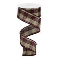 Primitive Red Check Ribbon, 1.5", RW8019