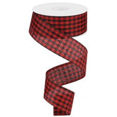 Red/Black Gingham, 1.5", RW8021