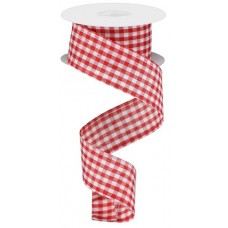 Red/White Gingham, 1.5", RW8021