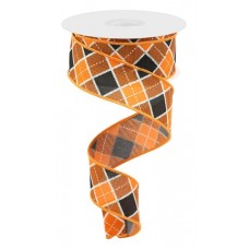 Orange/Black/White Plaid, 1.5", RW8191P2