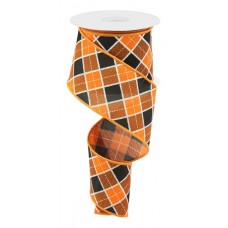 Orange/Black/White Plaid, 2.5", RW8192P2