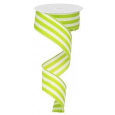Lime Green Vertical Stripe Ribbon, 1.5", RX9135F5